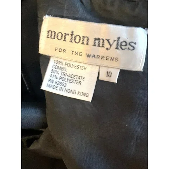 Morton Myles Gorgeous Black Vintage Dress Bows Rhinestones Size 10 Short Sleeve - Picture 6 of 14